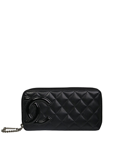 Chanel Zip Around Cambon Wallet,Lambskin,Black,17484987,1*
